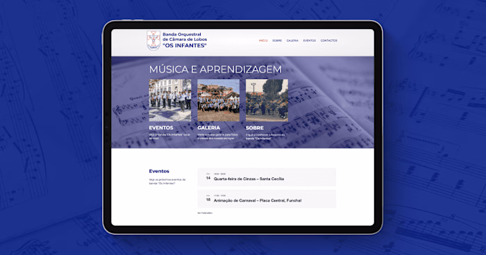 Banda Orquestral de Câmara de Lobos "Os Infantes" Website Design