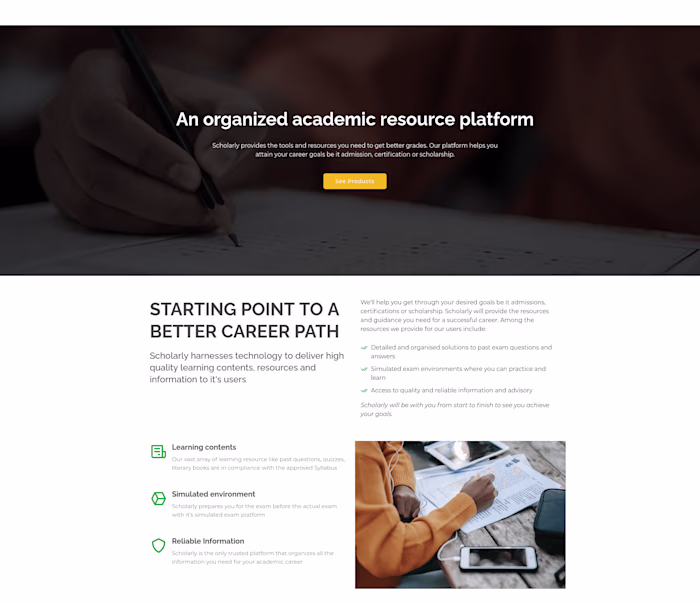 Scholarly Africa Marketing Website/Landing Page