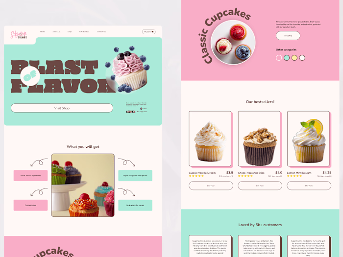 Website design for Sugar Crumbs