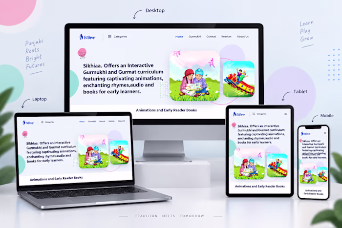 Kids Punjabi Learning Platform Website UI/UX & WordPress