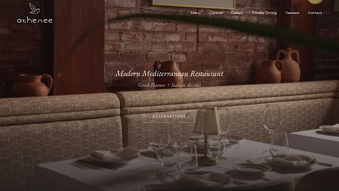Athenee NYC — A Mediterranean Restaurant Website in Next.js