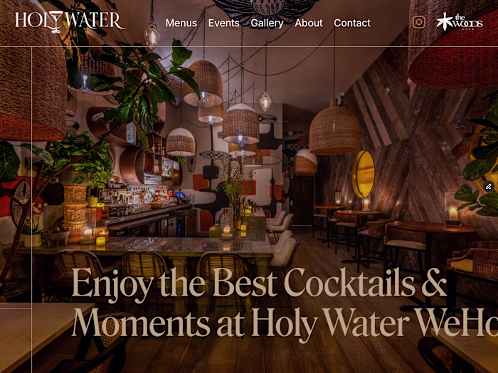 Holy Water Website Design