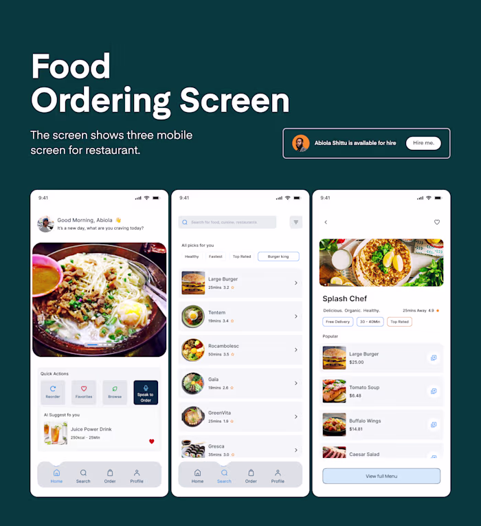 Designed a modern Food Delivery
