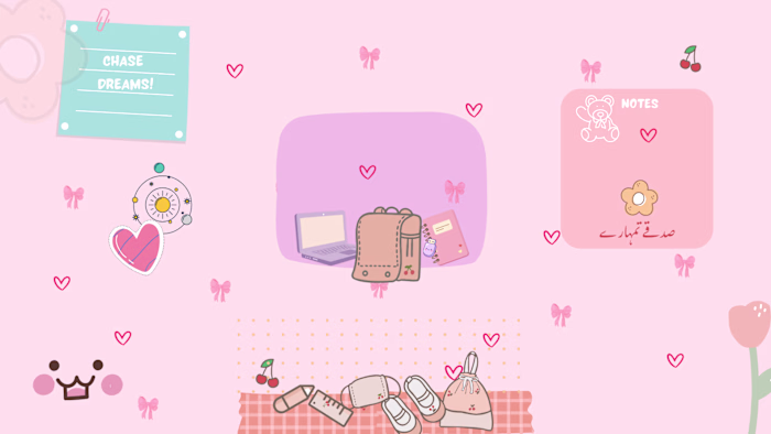 Cute Girly Aesthetic Laptop Wallpaper Design