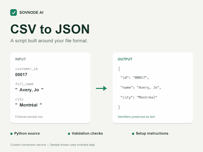 CSV to JSON cleanup with