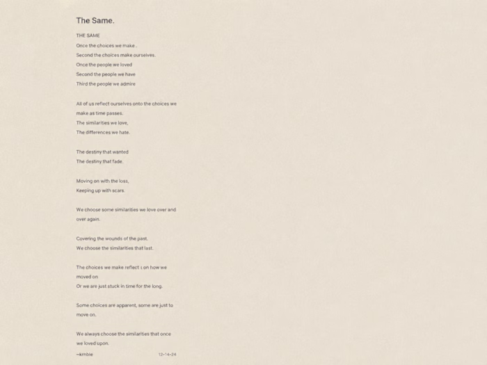 “THE SAME” is a reflection