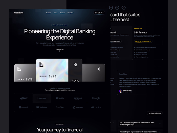 GlobalBank - Digital Banking Website Design