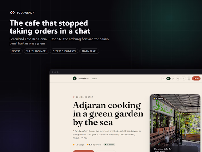Greenland Cafe-Bar — an ordering platform for a seaside cafe
