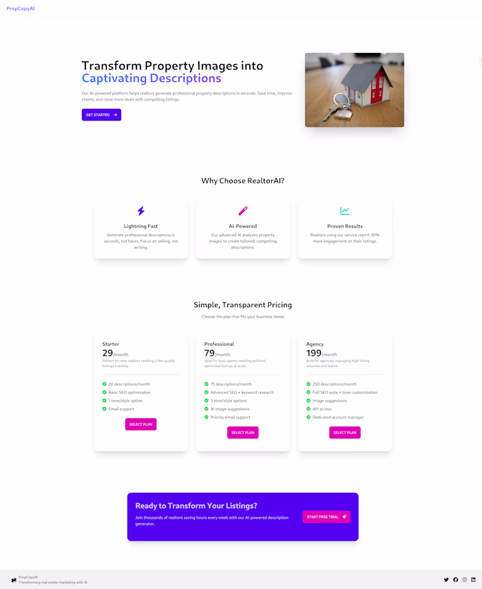 PropCopyAI - AI-Powered Property Description Generator