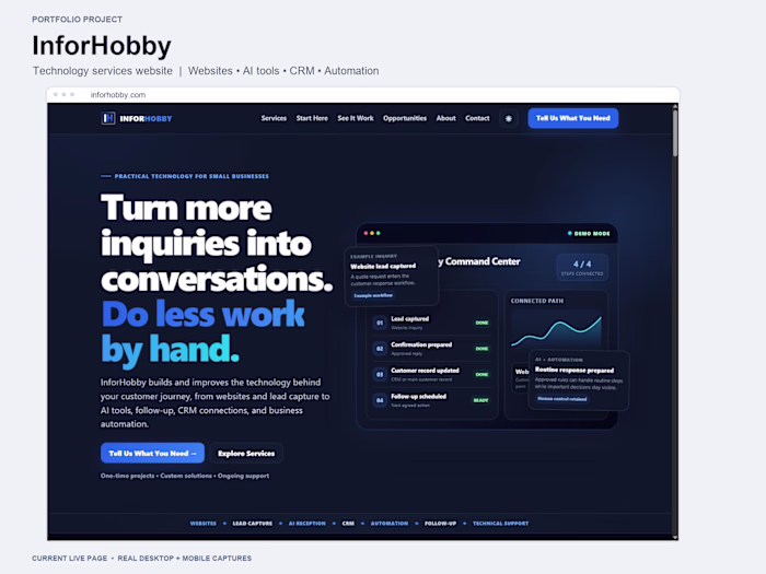 InforHobby | Internal Website & Lead Capture