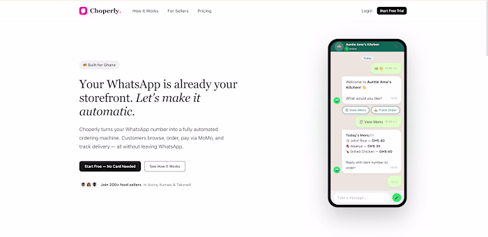 Choperly — AI-native ordering platform.