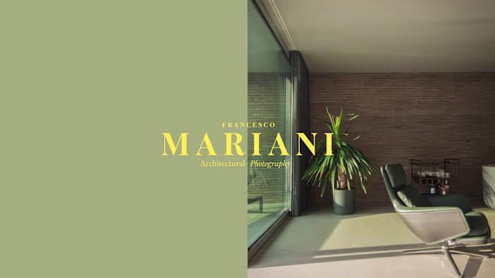 Elegant deck and heraldic logo for architectural photographer