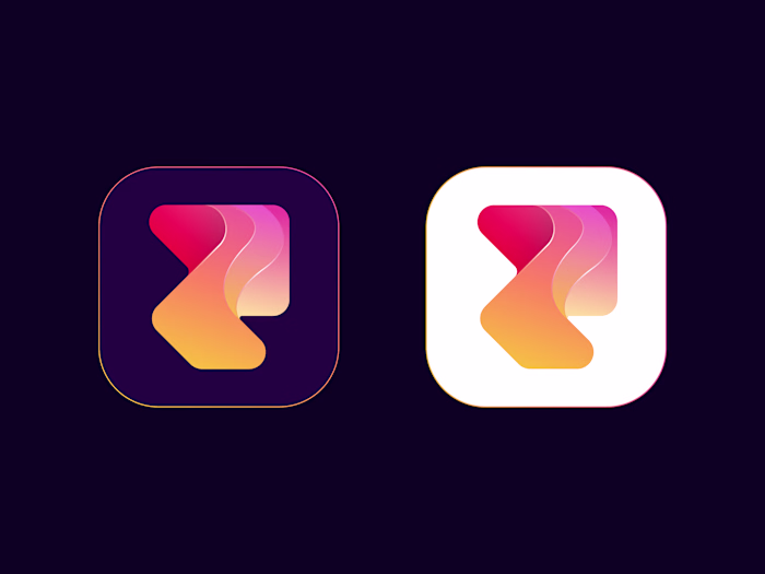 Modern Gradient abstract Letter R logo design for app icon