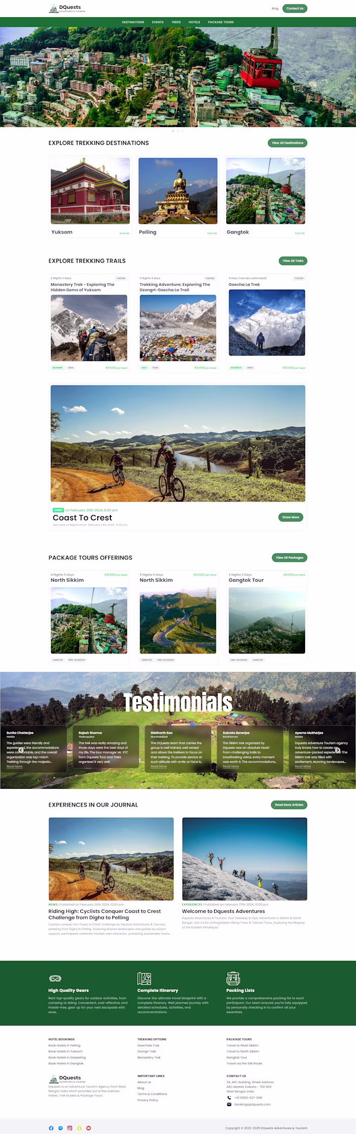 Adventure Business Website Powered by Directus CMS