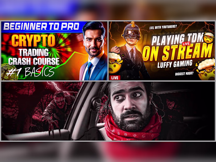 YouTube thumbnails designed across AI,