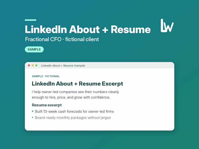 LinkedIn About Section for a Fractional CFO