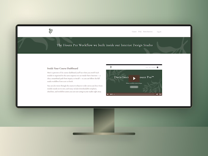 Kajabi Course Website & Coaching Page for Davis Interiors