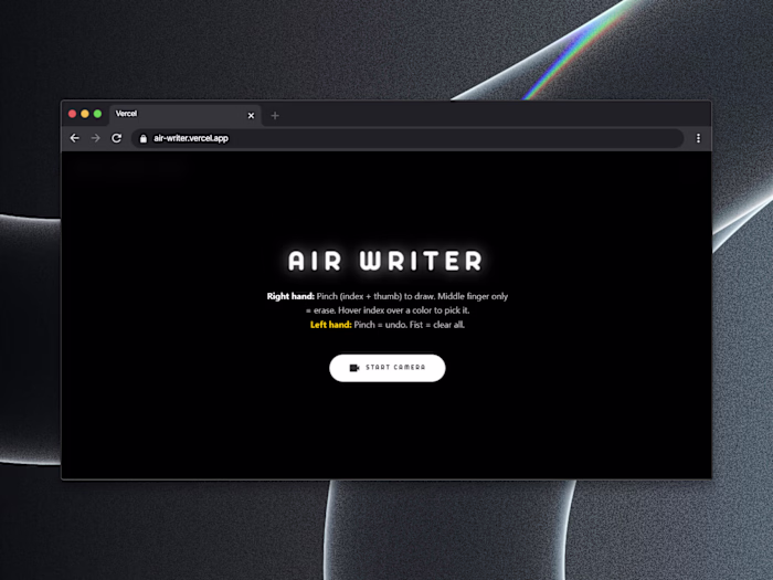 AirWriter is a browser-based air drawing