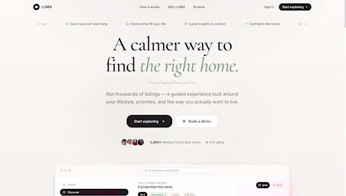 LUMA Homes: Premium PropTech Discovery Experience