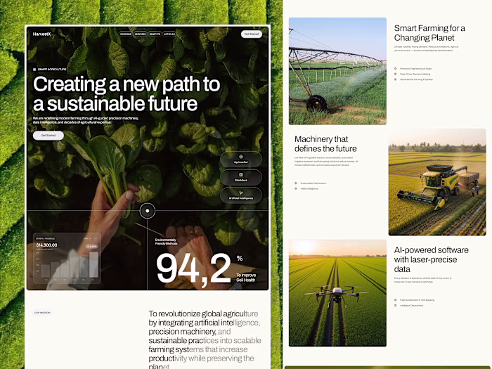 HarvestX - Smart Agriculture Landing Page