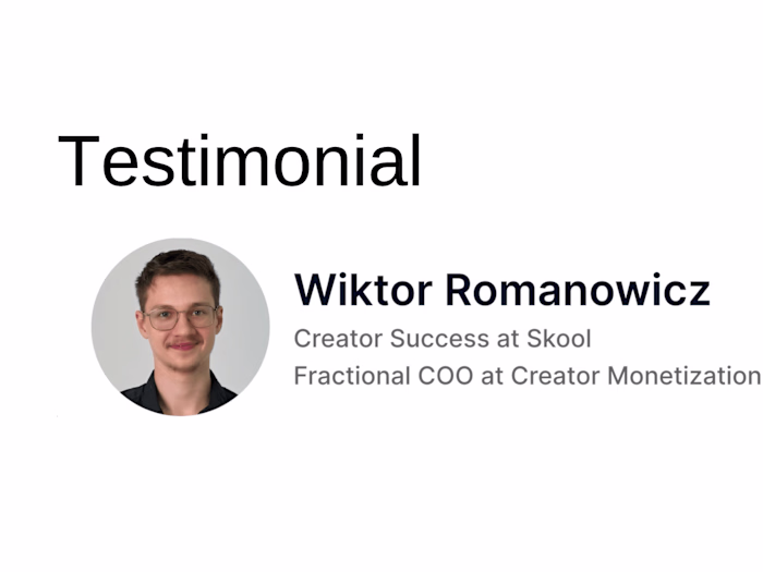 Testimonial from Wiktor Romanowicz