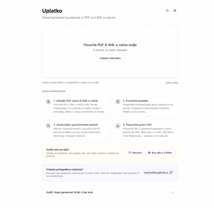 Browser-Based Invoice Payment Slip Generator