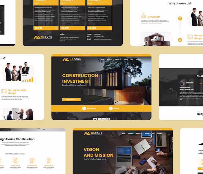 NGCONS website UX UI design :: Behance