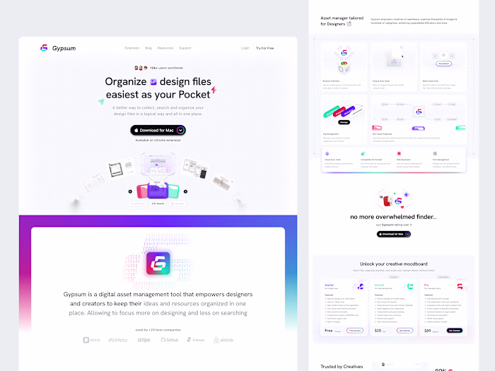 Gypsum - SaaS Landing Page