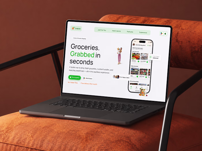 Grabbit Mobile App Landing Page Design