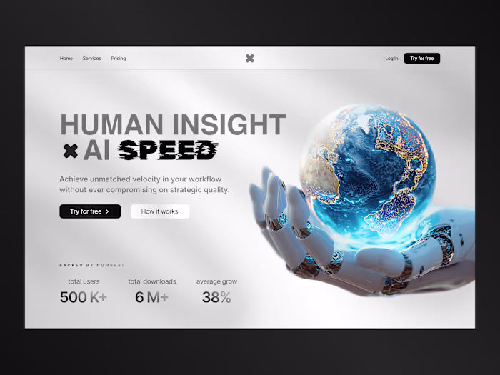 AI Startup Hero Section Design