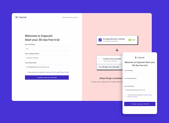 Capsule Signup Redesign