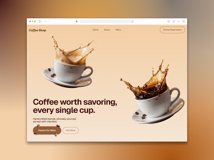 Artisan Coffee Brand — Turning Atmosphere Into a Framer Website