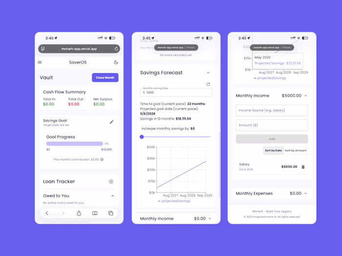 Monark - Vercel based web app