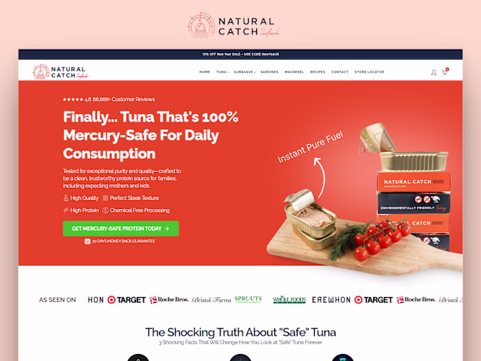 Landing Page Conversion Rate Optimization for Natural Catch
