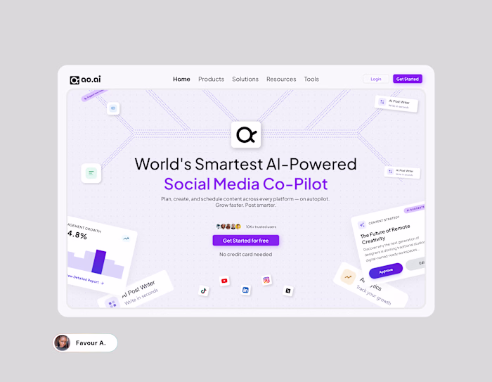 AO.AI (https://AO.AI) SAAS HERO SECTION