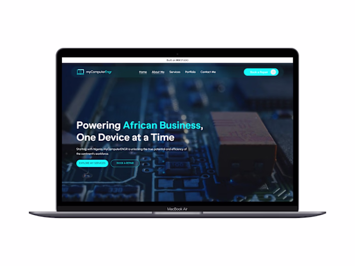 A website design for a