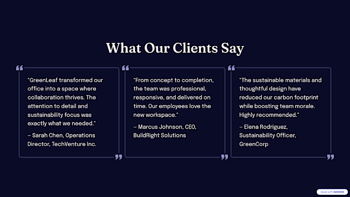 GreenLeaf Workspace Solutions — Client Testimonials & Impact