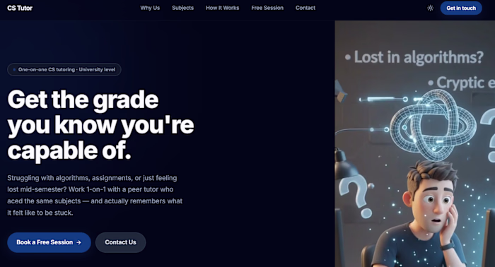 A tutoring website to set