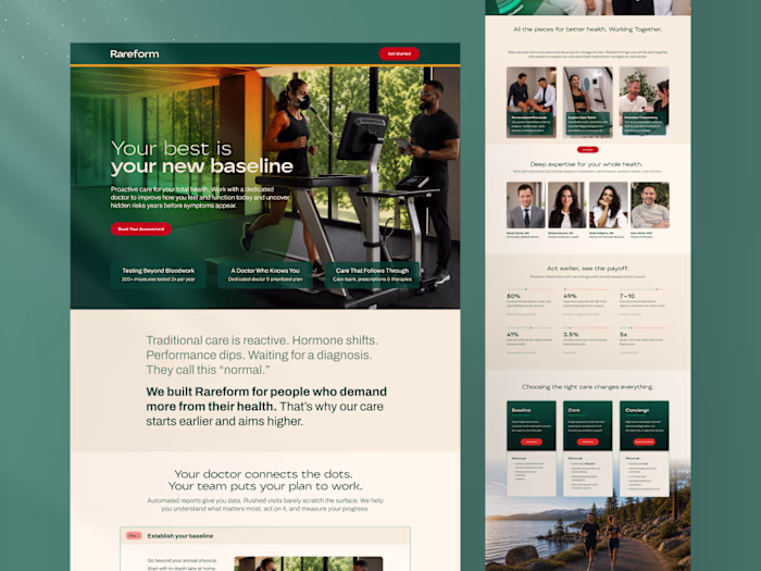 Rareform — Concierge Health Platform Landing Page