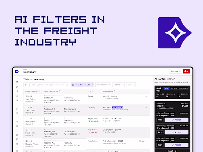 AI-Filter for Freight management brokerage