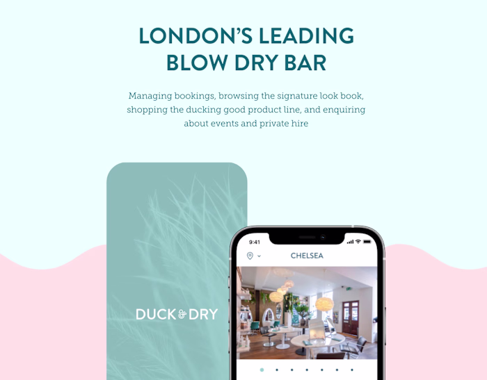 London's Leading Blow Dry Bar | Mobile App UI/UX Design