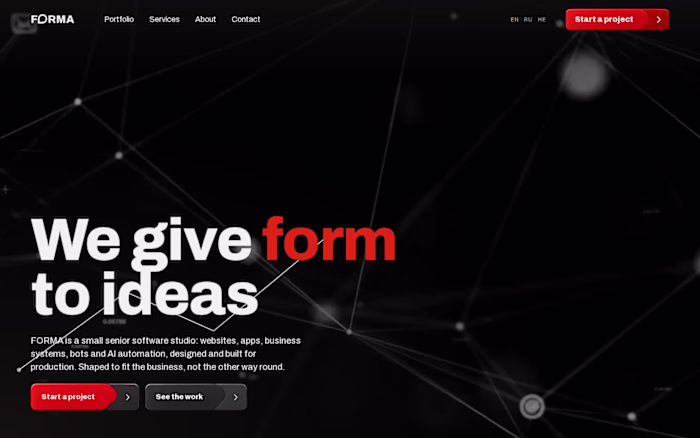 FORMA — software studio branding & website