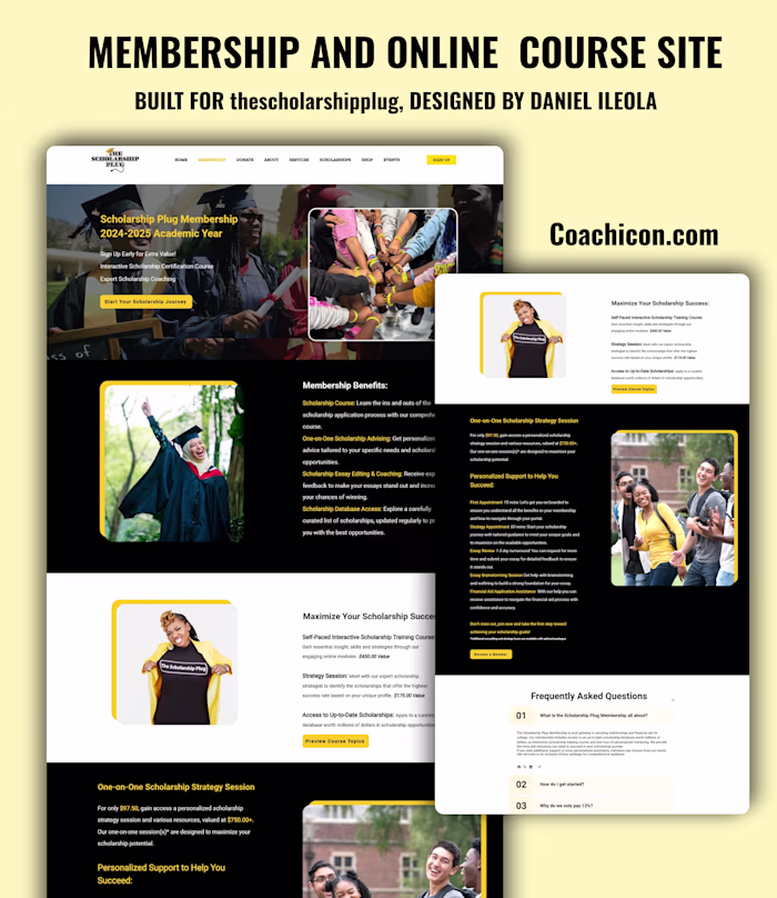 Membership & Course Platform Setup for The Scholarship Plug ...