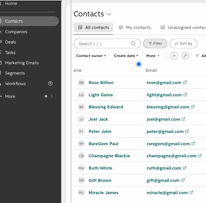HubSpot project