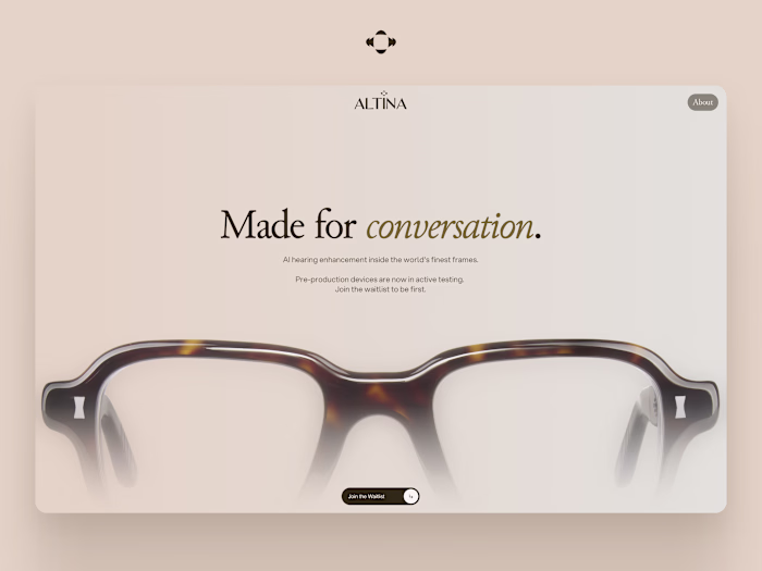 Altina, AI Hearing Eyewear Launch Site