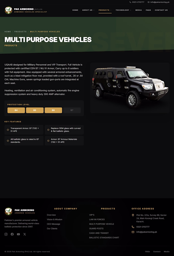 Premium UI Armored Vehicle Manufacturer