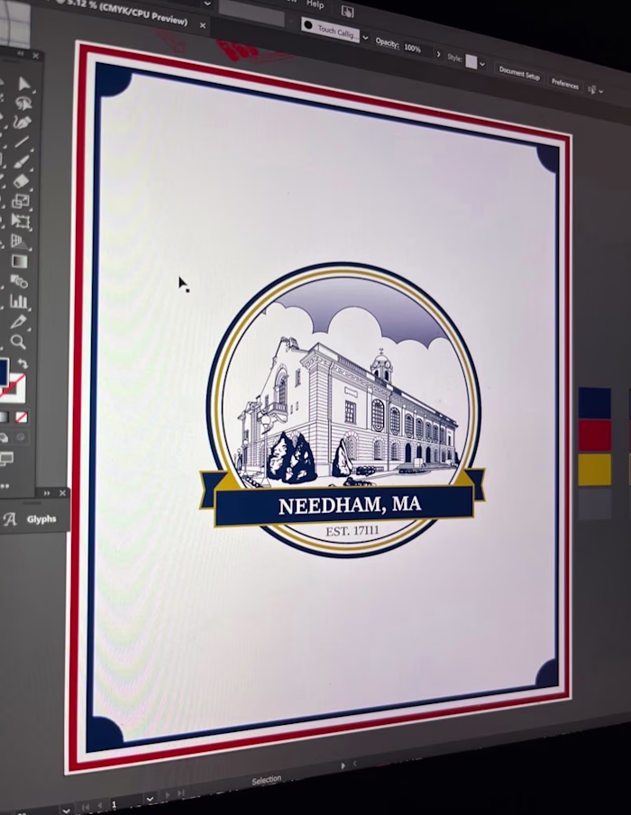 Needham blanket design illustration: BTS and final product