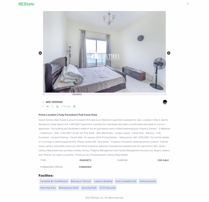 Nextjs Powered Real Estate Web Application