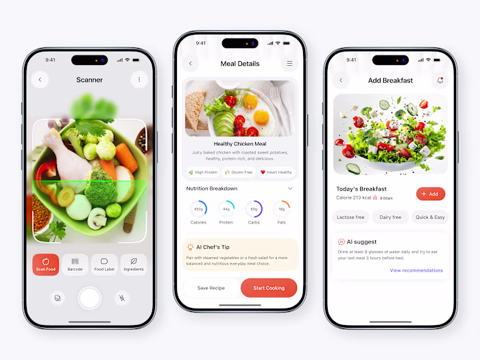 AI Food Calorie Tracker App UI/UX Design