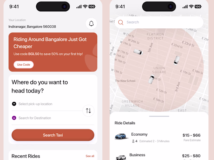Taxi Ride Booking App